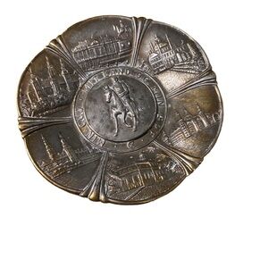 Antique “Min Gud, Mit Land Or Min Metal Trinket Dish